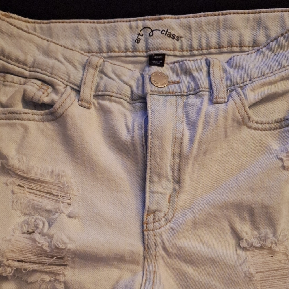 Girls Art Class Light Blue Distressed Jeans L(10/12)